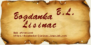 Bogdanka Lisinac vizit kartica